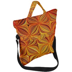 Electric Field Art Xlv Fold Over Handle Tote Bag by okhismakingart