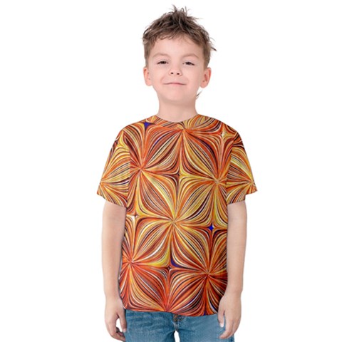 Electric Field Art Xlvi Kids  Cotton Tee by okhismakingart