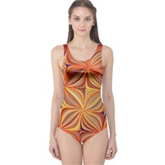 Electric Field Art Xlvi One Piece Swimsuit by okhismakingart