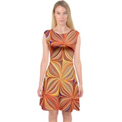 Electric Field Art Xlvi Capsleeve Midi Dress by okhismakingart