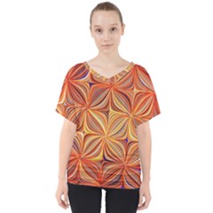 Electric Field Art Xlvi V-neck Dolman Drape Top by okhismakingart