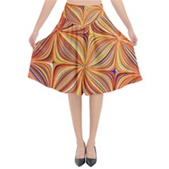 Electric Field Art Xlvi Flared Midi Skirt by okhismakingart