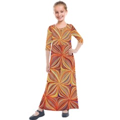 Electric Field Art Xlvi Kids  Quarter Sleeve Maxi Dress by okhismakingart