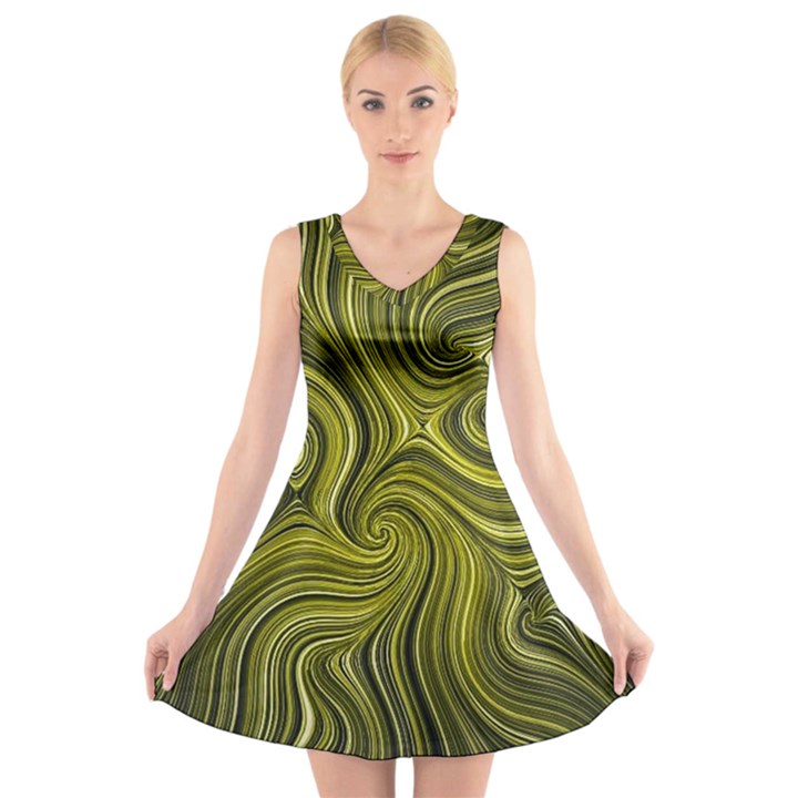 Electric Field Art XLVIII V-Neck Sleeveless Dress