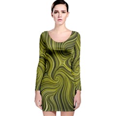 Electric Field Art Xlviii Long Sleeve Velvet Bodycon Dress by okhismakingart