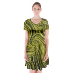 Electric Field Art Xlviii Short Sleeve V-neck Flare Dress by okhismakingart