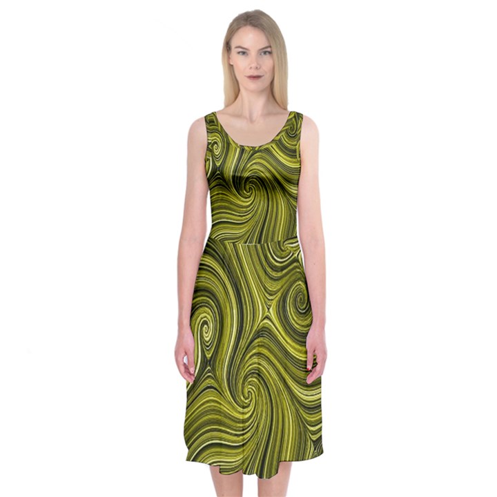 Electric Field Art XLVIII Midi Sleeveless Dress