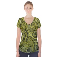 Electric Field Art Xlviii Short Sleeve Front Detail Top by okhismakingart