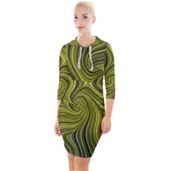 Electric Field Art Xlviii Quarter Sleeve Hood Bodycon Dress