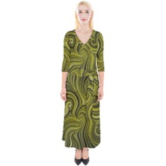 Electric Field Art Xlviii Quarter Sleeve Wrap Maxi Dress by okhismakingart