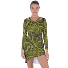 Electric Field Art Xlviii Asymmetric Cut-out Shift Dress by okhismakingart