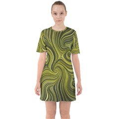 Electric Field Art Xlviii Sixties Short Sleeve Mini Dress by okhismakingart