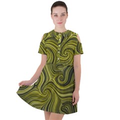 Electric Field Art Xlviii Short Sleeve Shoulder Cut Out Dress  by okhismakingart