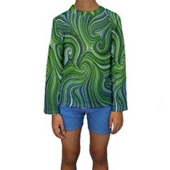 Electric Field Art Xlix Kids  Long Sleeve Swimwear by okhismakingart