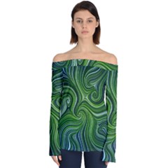 Electric Field Art Xlix Off Shoulder Long Sleeve Top