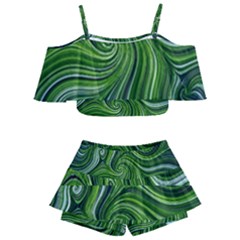 Electric Field Art Xlix Kids  Off Shoulder Skirt Bikini