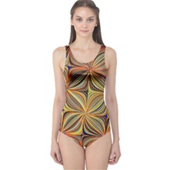 Electric Field Art Xlvii One Piece Swimsuit by okhismakingart