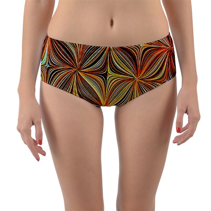 Electric Field Art XLVII Reversible Mid-Waist Bikini Bottoms