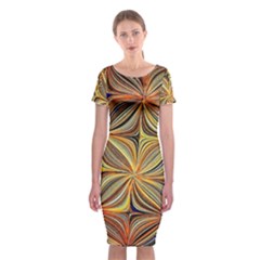 Electric Field Art Xlvii Classic Short Sleeve Midi Dress by okhismakingart