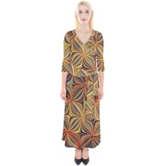 Electric Field Art Xlvii Quarter Sleeve Wrap Maxi Dress by okhismakingart