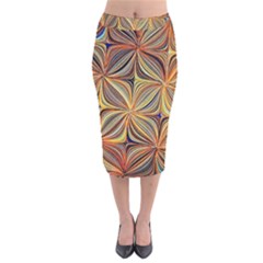 Electric Field Art Xlvii Velvet Midi Pencil Skirt by okhismakingart