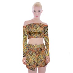 Electric Field Art Xlvii Off Shoulder Top With Mini Skirt Set by okhismakingart