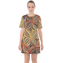 Electric Field Art Xlvii Sixties Short Sleeve Mini Dress by okhismakingart