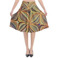 Electric Field Art Xlvii Flared Midi Skirt by okhismakingart