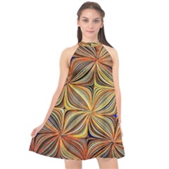 Electric Field Art Xlvii Halter Neckline Chiffon Dress  by okhismakingart