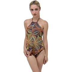 Electric Field Art Xlvii Go With The Flow One Piece Swimsuit by okhismakingart