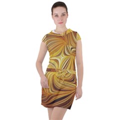 Electric Field Art L Drawstring Hooded Dress