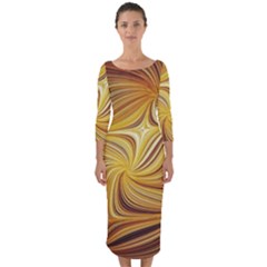 Electric Field Art L Quarter Sleeve Midi Bodycon Dress by okhismakingart