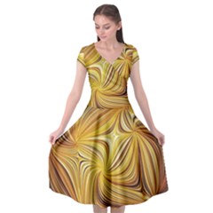 Electric Field Art L Cap Sleeve Wrap Front Dress by okhismakingart