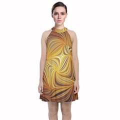 Electric Field Art L Velvet Halter Neckline Dress 