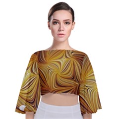 Electric Field Art L Tie Back Butterfly Sleeve Chiffon Top by okhismakingart