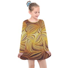 Electric Field Art L Kids  Long Sleeve Dress