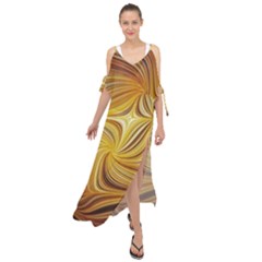 Electric Field Art L Maxi Chiffon Cover Up Dress