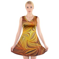 Electric Field Art Li V-neck Sleeveless Dress by okhismakingart