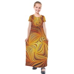 Electric Field Art Li Kids  Short Sleeve Maxi Dress