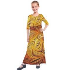 Electric Field Art Li Kids  Quarter Sleeve Maxi Dress