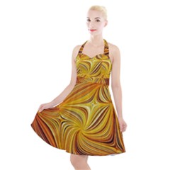 Electric Field Art Li Halter Party Swing Dress  by okhismakingart