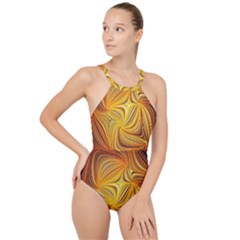 Electric Field Art Li High Neck One Piece Swimsuit