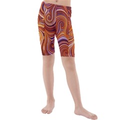 Electric Field Art Liii Kids  Mid Length Swim Shorts by okhismakingart