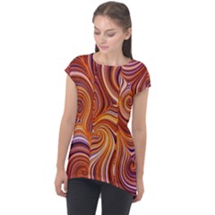 Electric Field Art Liii Cap Sleeve High Low Top by okhismakingart