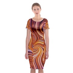 Electric Field Art Liii Classic Short Sleeve Midi Dress by okhismakingart