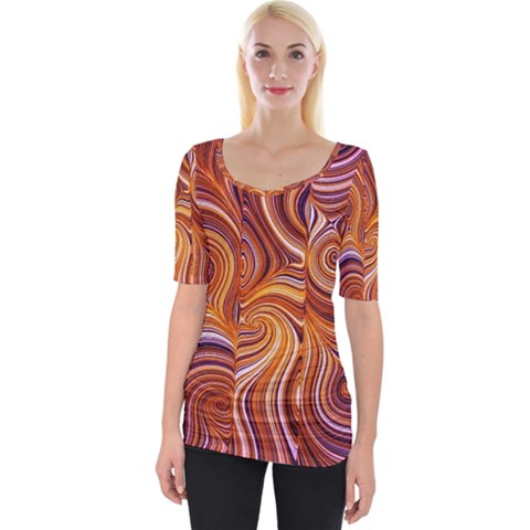 Electric Field Art Liii Wide Neckline Tee by okhismakingart