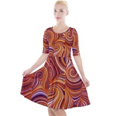 Electric Field Art Liii Quarter Sleeve A-line Dress by okhismakingart