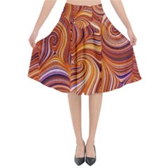 Electric Field Art Liii Flared Midi Skirt by okhismakingart