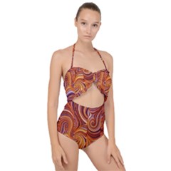 Electric Field Art Liii Scallop Top Cut Out Swimsuit by okhismakingart