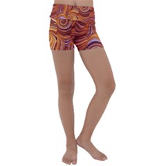 Electric Field Art Liii Kids  Lightweight Velour Yoga Shorts